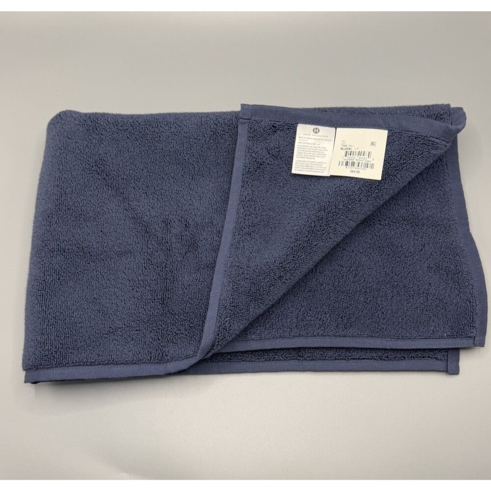 Hotel Collection Luxe Lush Soft Turkish Cotton 20"x32" Blueberry Tub Mat